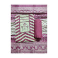 Aansh Fashion Pink & Off-White Chevron Printed Cotton Unstitched Suit Set