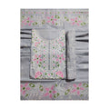 Aansh Fashion Grey & Pink Embroidered Floral Cotton Unstitched Suit Set