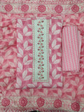 Aansh Fashion Elegant Leaf Print Cotton Unstitched Suit Material