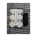 Aansh Fashion Black & Off-White Geometric Printed Cotton Unstitched Suit Set