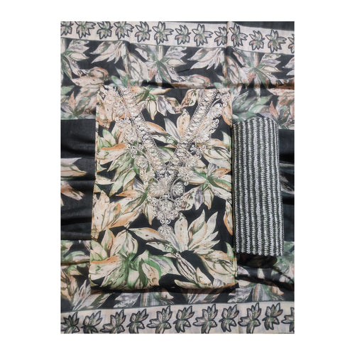 Aansh Fashion Brown Floral Cotton Embroidered Suit Set