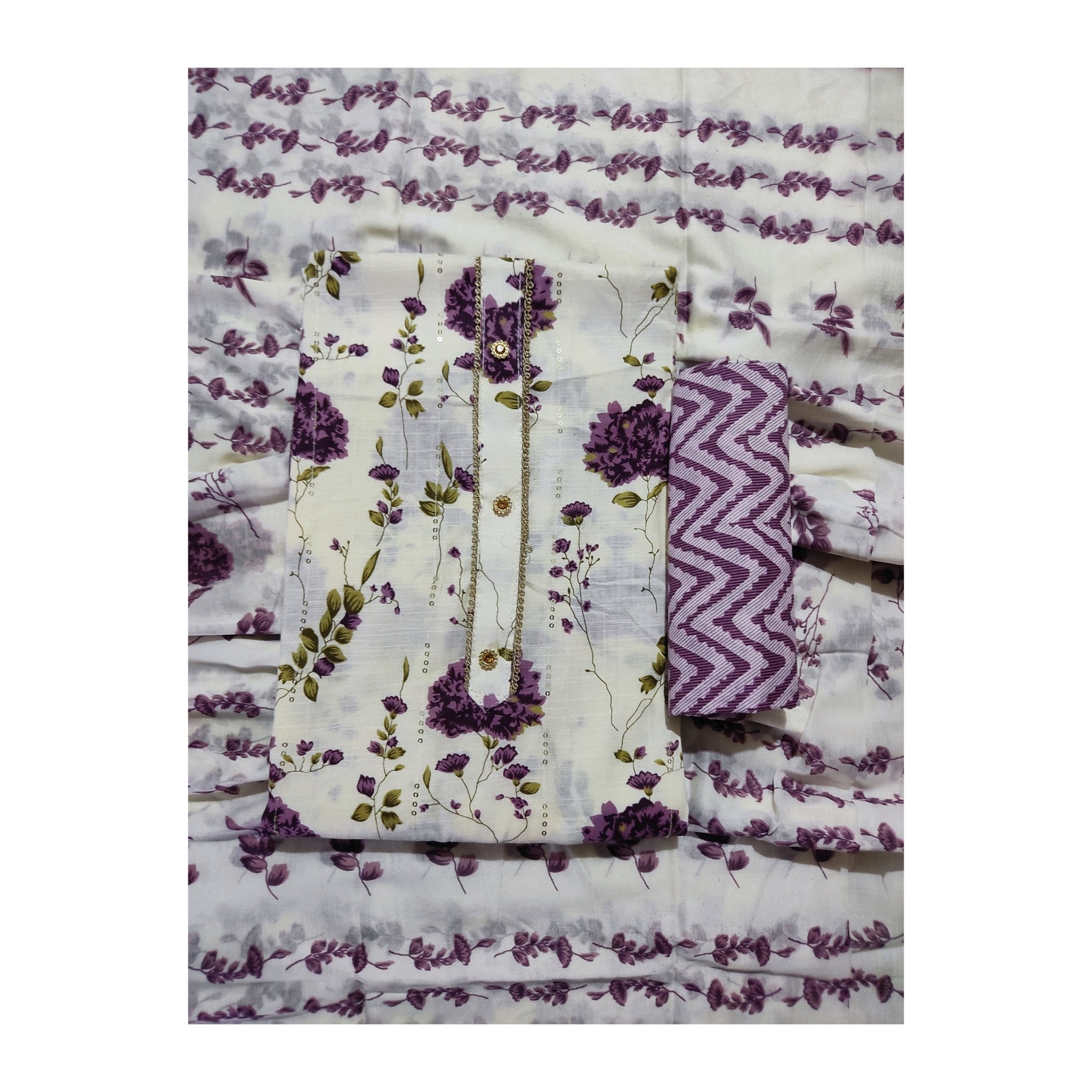 Aansh Fashion Premium Cotton Blend Unstitched Dress Material Set