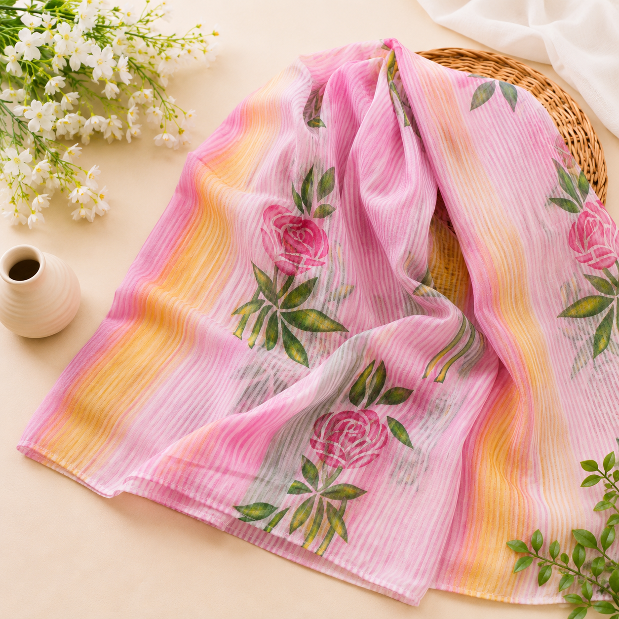 Aansh Fashion Premium Floral Print Cotton Dress Material Set