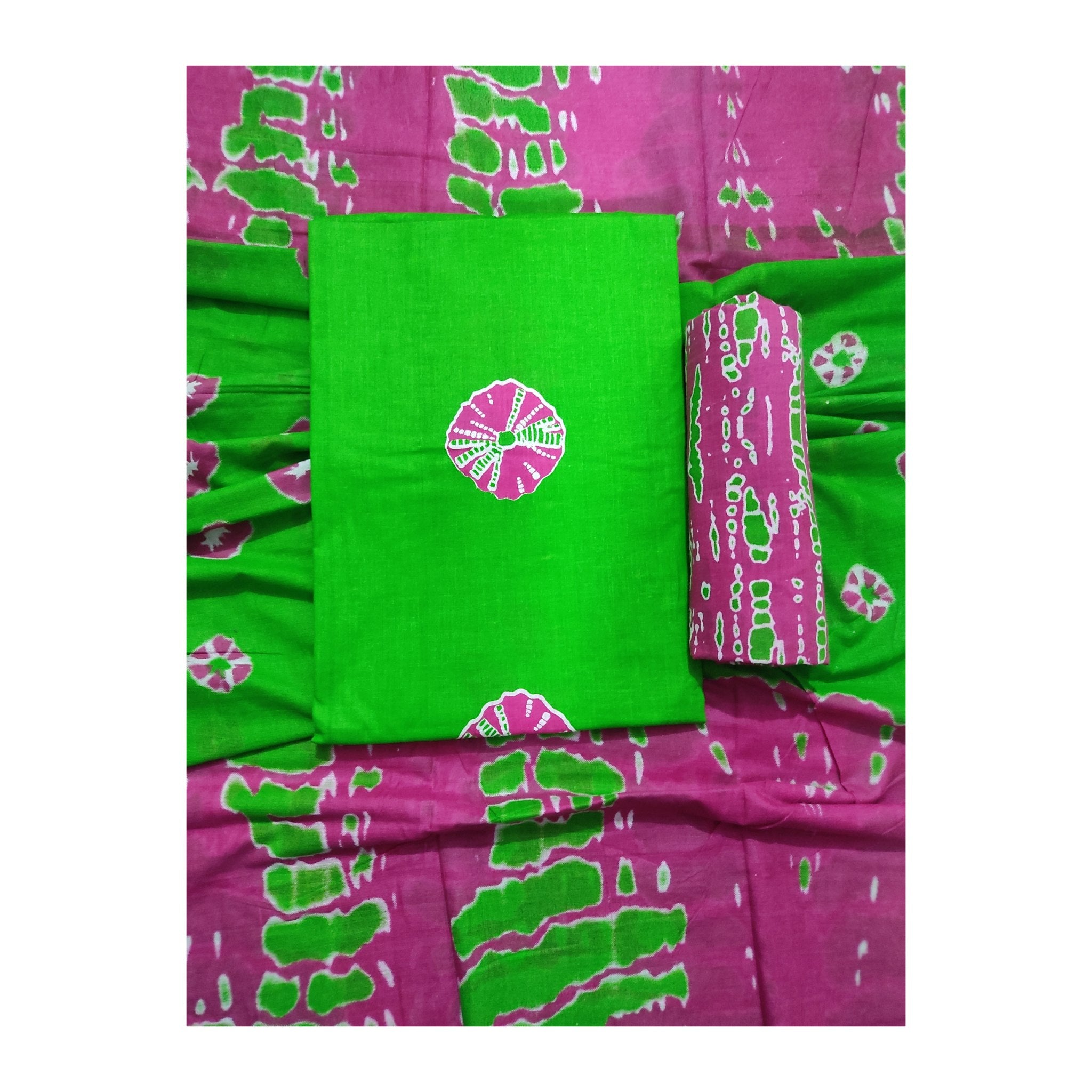 Aansh Fashion Handprinted Batik Cotton Dress Material Set