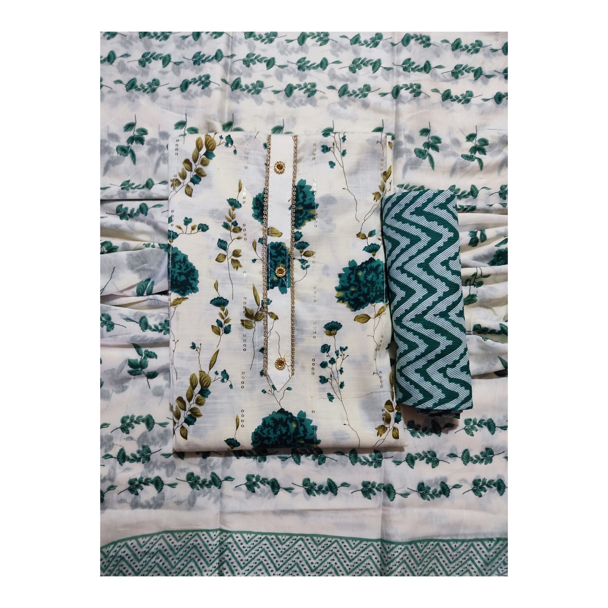 Aansh Fashion Premium Cotton Blend Unstitched Dress Material Set
